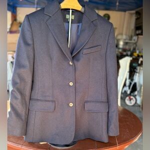 Womans Vintage LL Bean Wool Jacket Size 8R Navy Blue Perfect Condition